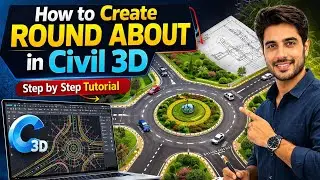 how to create round about in civil 3d #autocadcivil3d #civil3d