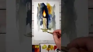 Как нарисовать горящую свечу