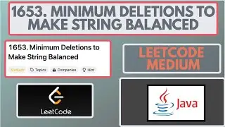 Leetcode | 1653. Minimum Deletions to Make String Balanced | Medium | Java