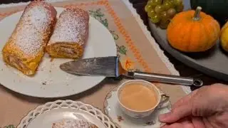Тыквенный рулет с творожным кремом