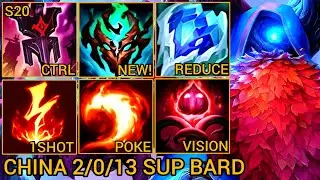 Country Top 10 Bard Support 2/0/13 - China Wild Rift New Meta Build & Runes By Tiarty