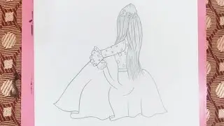 Girl Sit Drawing | Sitting Drawing | Girl Sitting Art