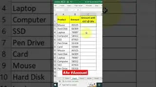 Quick Calculation of Amount With GST In Excel | 