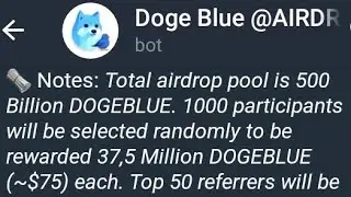 AIRDROP TELEGRAM DOGE BLUE ~75$