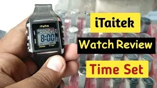 iTaiTek Square Dial Black Colour Gents Watch Review and Time set | SWJ Store