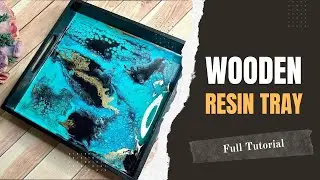 Fluid Art on wooden tray 🦋 | epoxy resin l step-by-step l Tutorial  l Aesthetic Hues