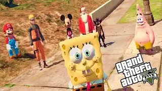 Santa Claus in the Peanut Butter Gang | SpongeBob SquarePants in GTA V (Mods)