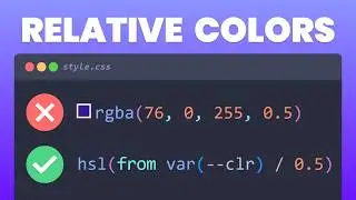 How to Create RELATIVE Colors with hsl(from...) CSS Tutorial