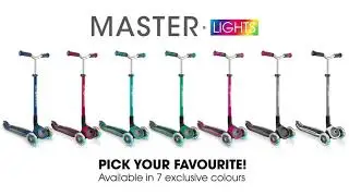 Globber Master Lights – Детский трёхколёсный самокат со складной ручкой и светящимися колёсами