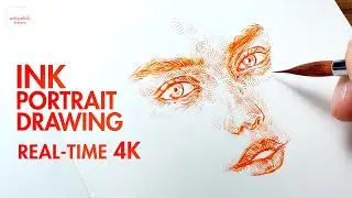 INK Portrait Drawing / Real Time 4K