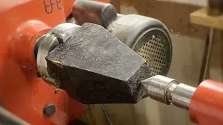 Woodturning one of the hardest woods in the world. The Hershey's Kiss.
