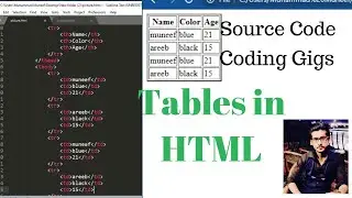 Tables in HTML5 | 2020 | how to create table in HTML | Table tag tr tag th tag thead tag| CodingGigs