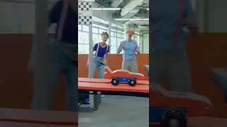 Play with Blippi and Meekah at the race track ! 
