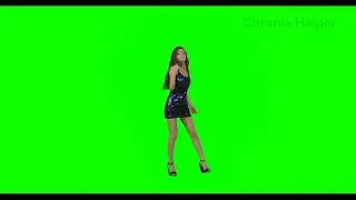 Girl Dancing in black dress green screen, green screen girl download 