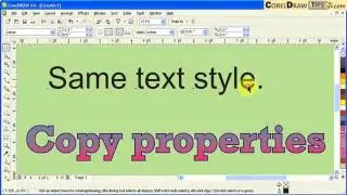 How to copy properties of text in CorelDraw
