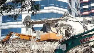 Máy xúc thi công phá dỡ các công trình xây dựng - Kinh nghiệm thi công