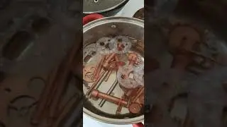Чистка медных колпачковых тарелок лимонной кислотой