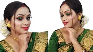 ||ঘরে বসেই পার্লারের মতো মেক-আপ|| Indian wedding guest makeuplook tutorial💄