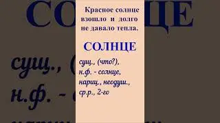 Разбор СОЛНЦЕ как часть речи из упр. № 43 