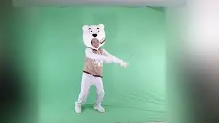 Тучка Мимимишки  на зелёном фоне, хромакей, футаж