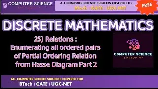 25) Relations : Enumerating all ordered Pairs of Partial Ordering Relation from Hasse Diagram Part 2