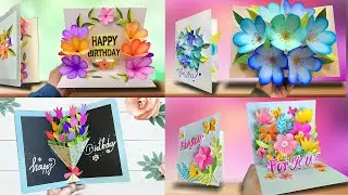 DIY - 3D Birthday Card | flower Pop-Up Birthday Card | Special Birthday Card | Easy Flower Card