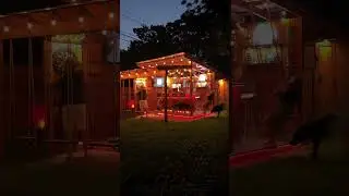 Summer nights at our backyard bar #hotsummernights #mancave #backyardbar #homebar