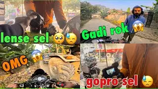 Gopro hero 12  sel karni pari 😭 | video banana band | Raste Gadi rukba diya  @Brbikervikk