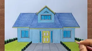 How to Draw a House in 1 Point Perspective