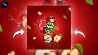 Photoshop Product Manipulation | Apple Juice Advertising Post Design | Hindi Tutorial #photoshop