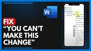How To Fix "You Can't Make This Change Because The Selection Is Locked" - Word