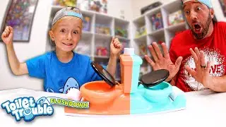 Father & Son PLAY TOILET TROUBLE FLUSHDOWN! (Gross Bathroom Battle!)