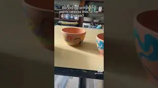 That potter who makes rainbow lines #ceramics #potter #ceramicbowls #throwingwheel #pottery #glaze