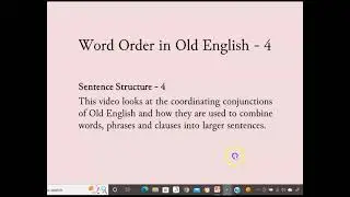 Word Order in Old English - 4