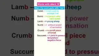 Words where “b” is silent. 