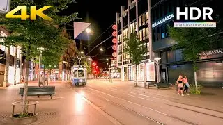 Night Walk in Downtown Zurich, Switzerland🇨🇭【4K HDR 】