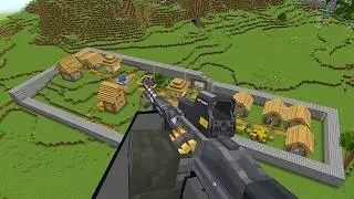Modern Weapons Raid Against the Pillagers [Minecraft Warfare]