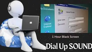 Internet dial up sound 1 hour black screen alarm