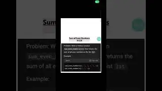 Sum of Even Numbers in List | Python Coding Interview Question