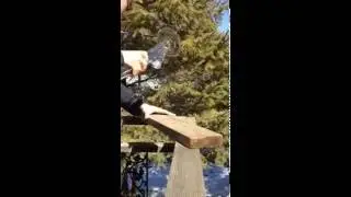 Using a glass bong as a hammer.