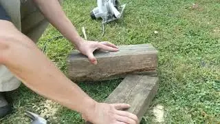 Rip Cut 6x6 Post with Circular Saw to Make an Outdoor Cat Bed