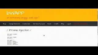TUTORIAL BWAPP IFRAME INJECTION