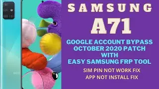 Samsung A71 Google Account Bypass | SM-A715F FRP Bypass October 2020 Security Patch