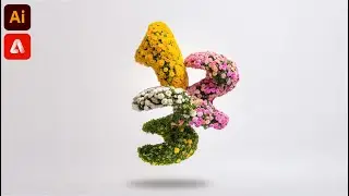 Flower Effect On Text Using Adobe Illustrator & Firefly