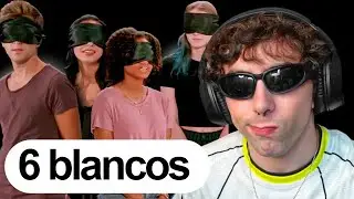 6 personas blancas vs 1 persona negro
