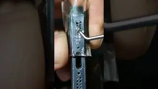 Cleaning iPhone speaker with adhesive gel #satisfying #waitforit #asmr