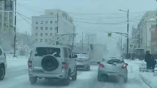 Проспект и площадь Ленина в Якутске 24.01.2024