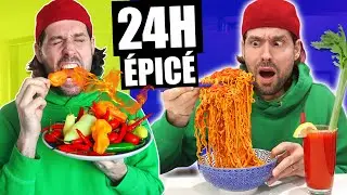 I ONLY EAT SPICY FOOD FOR 24 HOURS (one day on my plate) - HUBY