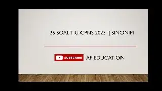 Update Soal TIU CPNS Tahun 2023 || Sinonim