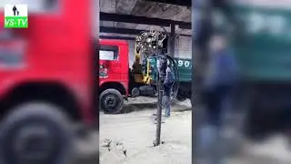 Вкручивание свай МАНИПУЛЯТОРОМ //ВС-Украина //VS-TV